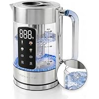 1.7L. OVENTE KGD913S Digital Glass Electric Kettle (Silver)