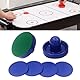 Dzxin Air Hockey Pushers, 2 Stück 96mm Air Hockey Tisch Filzschieber mit 4 Stück Roten Pucks für Ersatz Pucks Tischhammer Torhüter für Tabellen Spiel（Blau