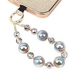 Little Fire Craft Phone Wrist Lanyard Beaded Wrist Strap Phone Wristlet Strap Beaded Cellphone Bracelet Smartphone Bead Chain with Tether Tab (Taupe)
