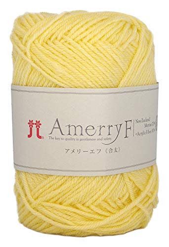 ハマナカ 毛糸 アメリーエフ合太 中太 col.502 イエロー 系 30g 約130m 2458