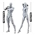 Haniforever Artists Manikin Art Mannequin Figures Supplies Drawing Tools,Small Drawing Figure Model for Sketching,Painting,Action Figures Male+Female Set(Grey)