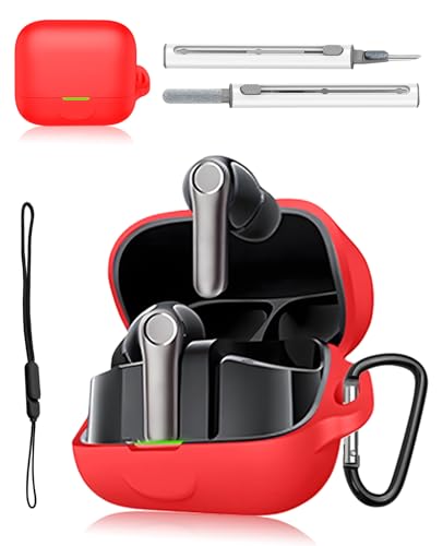 EarFun Air Pro 4+�p�P�[�X - �\�t�g�V���R���ی�J�o�[ ���C�����X�[�d�Ή� �S�ʕی� �w��h�~ �ϏՌ� �J���r�i�t�� �N���[�j���O�L�b�g �X�g���b�v�t�� (���b�h)