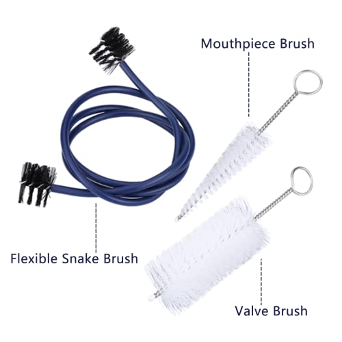 Watris Veiyi Trumpet Cleaning Kit - Includes Trumpet Mouthpiece and Valve Brushes, Flexible Snake Brush - Thumbnail 3