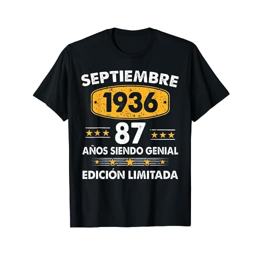 87 Años Cumpleaños Regalo Septiembre 1936 Septiembre 87 Años Camiseta