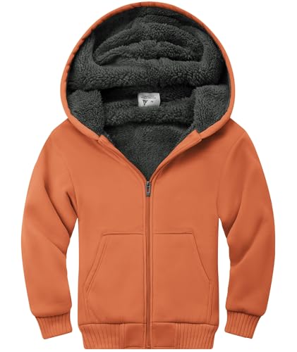 Image of GEEK LIGHTING Boys Sherpa Lined Hoodie Kids Fleece Sweatshirt Full Zip Hooded Jacket