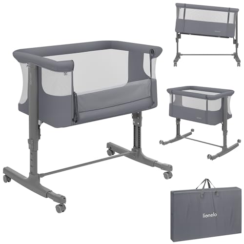 Lionelo Aurora 3 in 1 Babybett bis 9 kg, Beistellbett, Wiege,...