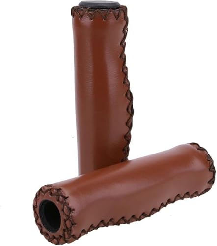 Puños para manillar de bicicleta, empuñaduras de cuero retro para manillar de bicicleta Beach Cruiser Puños de cuero de vinilo para bicicleta, 1