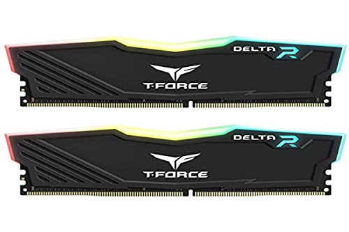 TEAMGROUP T-Force Delta RGB DDR4 16GB (2x8GB) 3200MHz (PC4-25600) CL16 Desktop Memory Module ram TF3D416G3200HC16CDC01 - Black