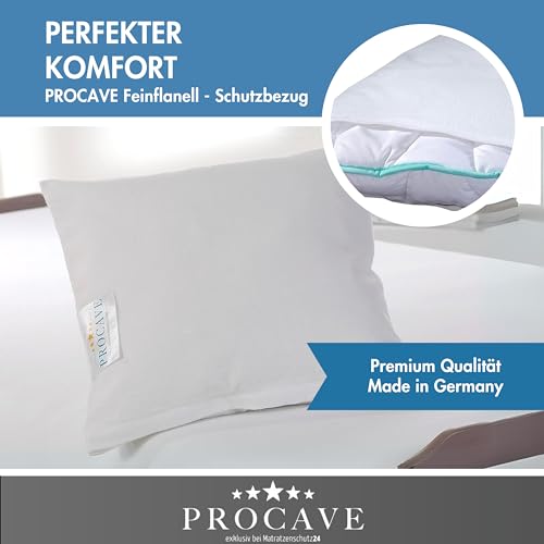 PROCAVE Feinflanell - Schutzbezug für Kissen in der Größe 100 x 100 cm Kissenbezug aus 100% Baumwolle mit Reißverschluss - Made in Germany - schützt Das Kissen vor Verunreinigung