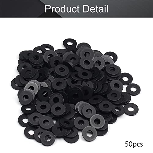 Image of Othmro 50Pcs Nylon Plastic Flat Washers M3 6mm OD 3mm ID 1mm Thickness Crush Screw Washer for Faucet Pipe Water Hose Electrical Connections on Household Commercial Appliances Black