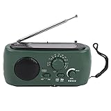 Notrufradio, Solar-Handkurbel, AM/FM-Radio mit LED-Taschenlampe Nottelefon-Ladegerät für Zuhause, Camping oder Überleben (Dunkelgrün)