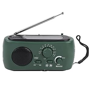 Noodradio, Zonne-handslinger, AM/FM-radio met LED-zaklamp Noodtelefoonoplader voor Thuis, Kamperen of Overleven (donkergroen)