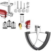 Meat Grinder & Slicer Shredder Attachments & Flex Edge Beater for KitchenAid Mixer