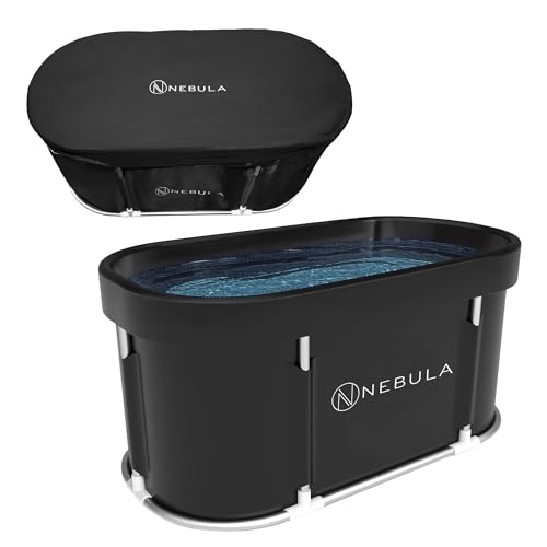 Nebula Cold Plunge Tub for Ice Bath Therapy with Secure Lid 400L Capacity - Oval Durable Portable Bath for Cold Water Therapy - Premium Bath Tub Adult