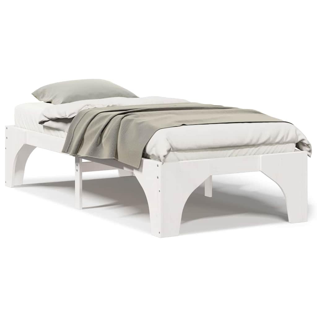 Marco de Cama de Madera Maciza de Pino Estructura Baja Moderna para Dormitorio Minimalista y Multifuncional con Ensamblaje Sencillo y Diseño Eficiente en Espacio para Adultos