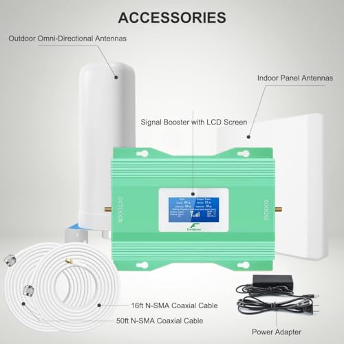 Image of Cell Phone Signal Booster Verizon T Mobile ATT Cell Phone Booster 5G 4G LTE Band 66,25,13, 12, 17, 5, 4, 2 Verizon Signal Booster Cell Booster AT&T Cellular Booster Cellular Extender for Home 6000sqft
