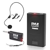 Portable VHF Wireless Microphone System - Professional Battery Operated Headset Lapel Lavalier Cordless Microphone Set W/Beltpack Transmitter, Adapter Receiver, for PA Karaoke DJ Party - Pyle PDWM92