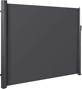 LIFERUN 118.1" x 70.9" Side Awning, Retractable Side Awning, Patio Retractable Side Screen Awning, UV Resistant, Waterproof, Patio Privacy Screen for Garden, Balcony, Courtyard(Dark Grey)