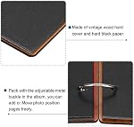PATIKIL Album de scrapbooks en bois, 1Pcs 6 x 4 album de photos de scrapbook de pouce, livre d'or DIY Livre mémoire avec 15 Pages noires, pour cadeau d'anniversaire de Noël, Wooden