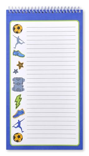 Image of iscream + Corey Paige Designs Fold and Send Boys Stationery - Born to Play | 40 Pack, Fun Print, Spiral Bound, Large 10.5 inch x 5.75 inch Cards, Coordinating Sticker Sheets, Fold and Send, Summer Camp Ready