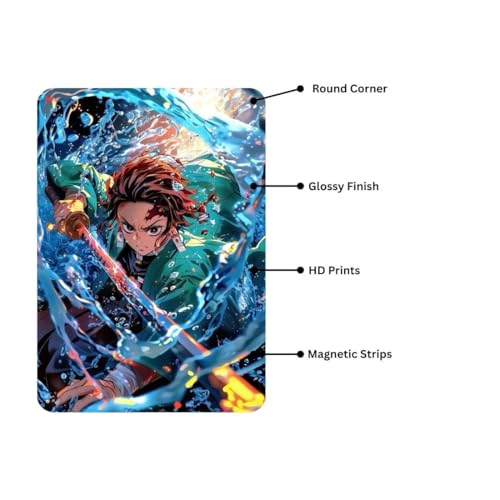 Image of Zesta Bathroom Decor Items Washroom Decor Tin Sign | Aesthetic Posters Wall Poster for Bedroom | Magnetic Cafe Decoration Items / Restaurant Decorations Items | Quirky Home Decor Bar Accent (Demon Slayer (6))