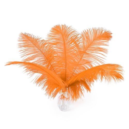 Plumes d'autruche oranges : volume idéal pour centre de table de mariage - 2
