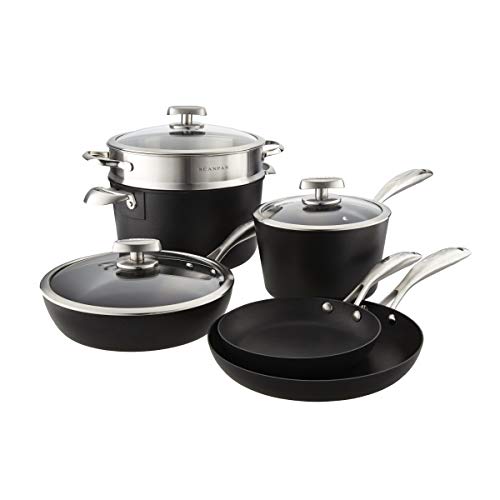 Scanpan Pro IQ 9 piece Nonstick Cookware Set - Compatible with All Cooktops, Induction Ready, Metal Utensil Safe, Oven Safe to 500°F, Dishwasher Safe