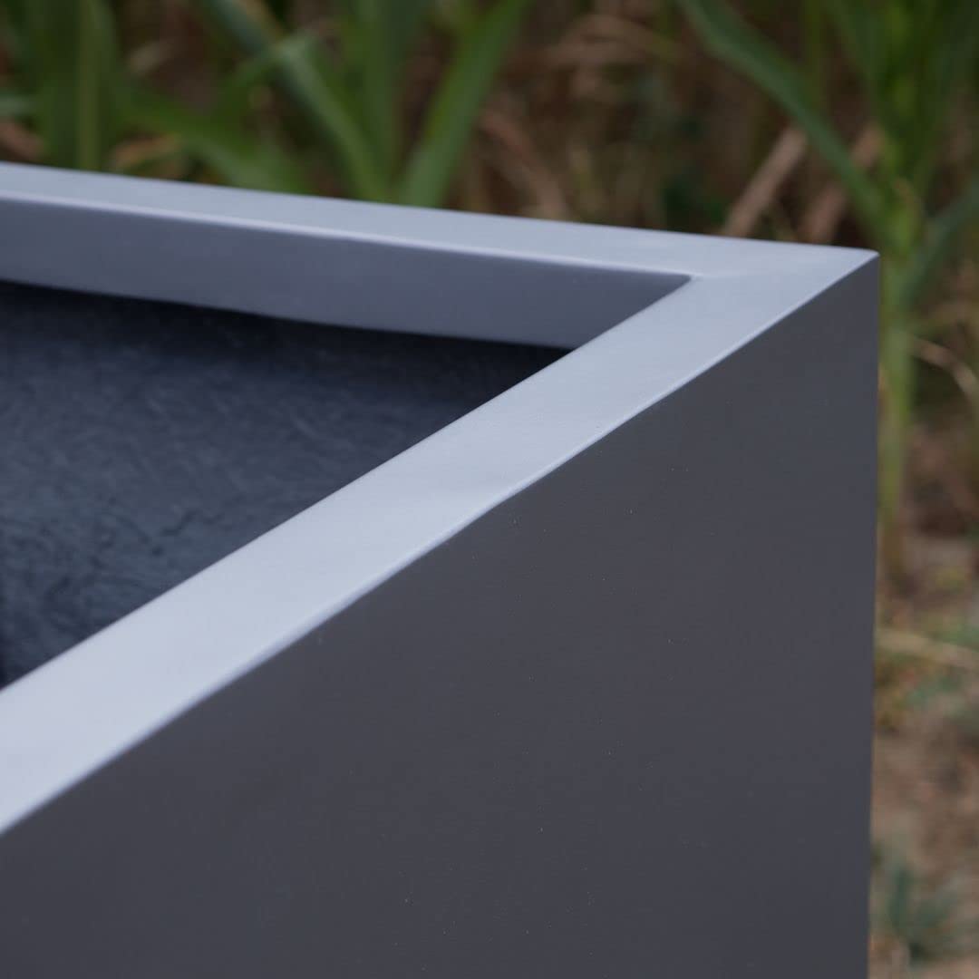 Blumenkübel Fiberglas anthrazit metallic quadratisch 60x60x60cm