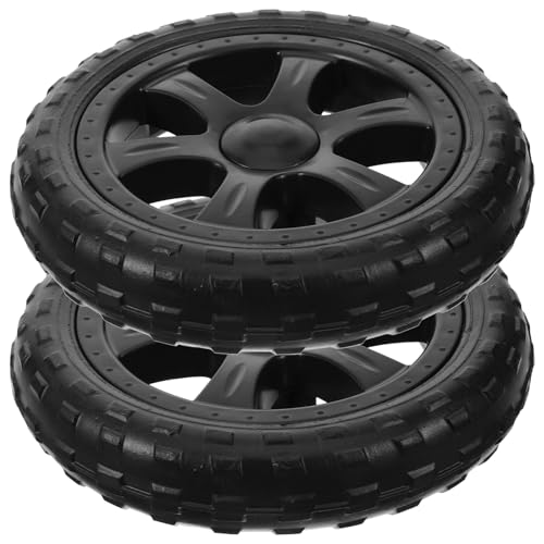 JECOMPRIS 2 ruedas de plástico para carro de la compra, plegables, universales, color negro
