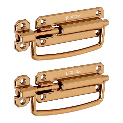 Image of Plantex Door Stopper /5 Inch Baby Latch Kadi /Door Latch for Bathroom /Door Lock for Home /Office Doors - Pack of 2 (Rose Gold)