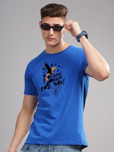 Image of ADRO Men's Cotton Comfort Fit Anime T Shirt - Premium Printed Haikyuu Tshirt - Perfect for Haikyuu Fans Print and Comfortable Fit T-Shirt