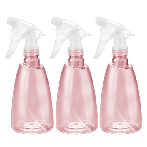 Oiiurly 3 Pcs Water Spray Bottle 500ml Plastic Empty Spray Bottles With Fine Mist and Inject Modes for Home Cleaning Hairdressing Gardening Plants Refillable Sprayer Bottle（Pink）