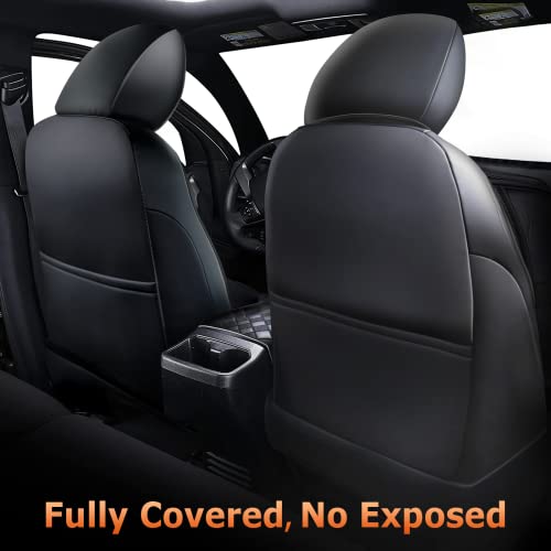 Image of Carlimeki Leather Seat Covers Custom Fit for Tacoma Gen 3rd (2016-2023) Double & Crew Cab, for SR, SR5, Limited, TRD Pro, TRD Sport, TRD Off-Road, Trail Special Edition - Fully Covered | For Double & Crew Cab only - Fits SR, SR5, Limited, TRD Pro, TRD Sport, TRD Off-Road, Trail Special Edition - Fully Covered