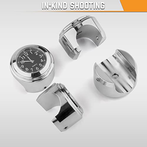 Shkalacar Universal Motorrad Lenker Uhr, Fahrradthermometer, Wasserdichter Uhr für Motorradlenker, Fahrräder, 22 mm-25,4 mm, 7/8 Zoll- 1 Zoll Lenker