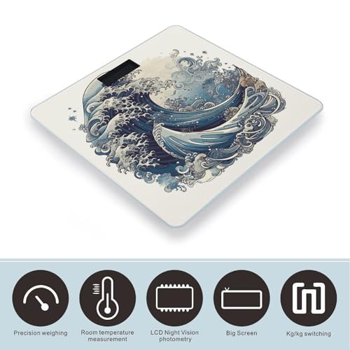 Báscula Digital de Baño Blue Wave Style con Pantalla LCD miniatura 3