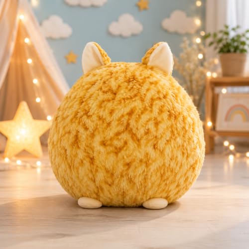 Image of Plush Fat Cat Soft Toy, Cuddly Stuffed Animal, 35 cm