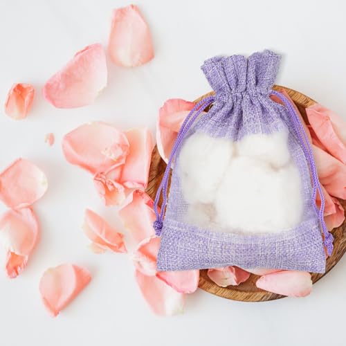 10 bolsas sachet lavanda violeta con cuerda miniatura 7
