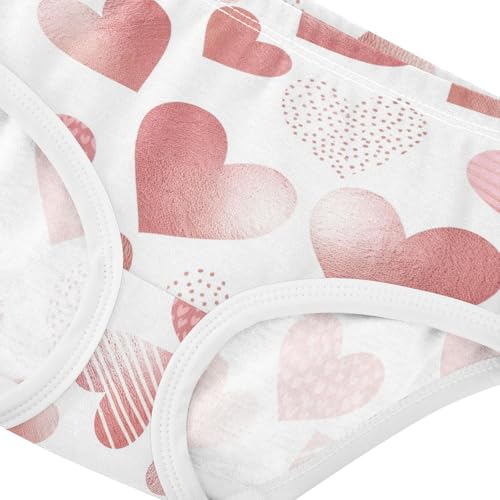 Joisal Girls Underwear Toddler 2t Cotton Girl Panties Cute Florals Briefs Underpants Lovely Hearts Rose Pink4