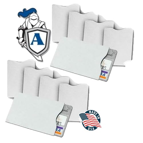 Image of ArmorShield RFID Blocking Sleeves for Credit Cards, 10-Pack White, USA Made | Blocks unauthorized RFID scans. Slim, waterproof, tearproof. 100% Made in USA.