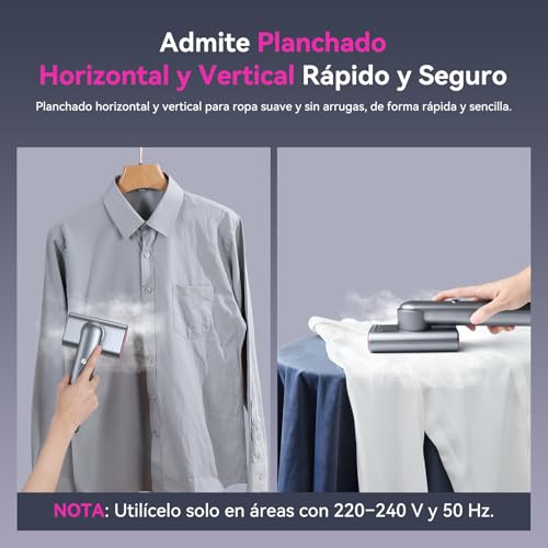Miniatura 4 de Plancha De Vapor De Viaje, 1200w Plancha De Vapor Portátil De Mano, 2 N 1 Mini Plancha Para Ropa, Plancha Vertical Calentamiento Rápido En 18s,Depósito De Agua De 70ml Con Vaso Medidor