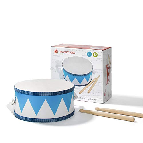 Musicube Kids Drum Set 8-Inch Wooden Drum Toys With An Adjustable Strap And 2 Drumsticks Educational Baby Musical Toys Drum Sensory Musical Instrument Toys For Toddler Boys & Girls Gift Packing #TOP4