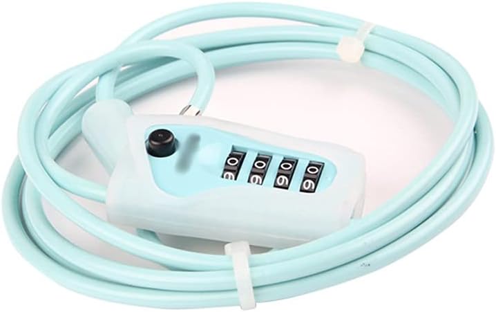 Bicycle Cable Lock Ski Motorcycle Locks Bike Anti Theft 4 Digit Password Helmet Wire-Lock (Color : Red) (Blue)