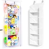 Toread Over the Door Stuffed Animal Storage, Holds Up To 75 lbs, Easy View Over The Door Storage, Versatile For Stuffed Animal, ideal for Storing Small To Medium Items On Any Door.(White)