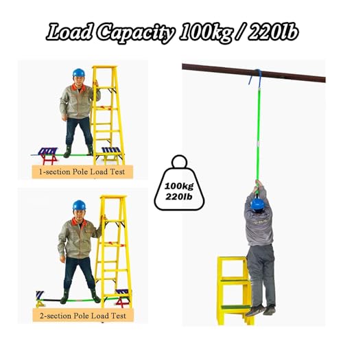 Rescue Hook Hot Stick 220 Lbs, High Voltage Safety Rescue Hook, New Energy Vehicle Repair Rescue Stick, Electrical Safety Equipment Rescue Stick(1.5m/4.9ft)