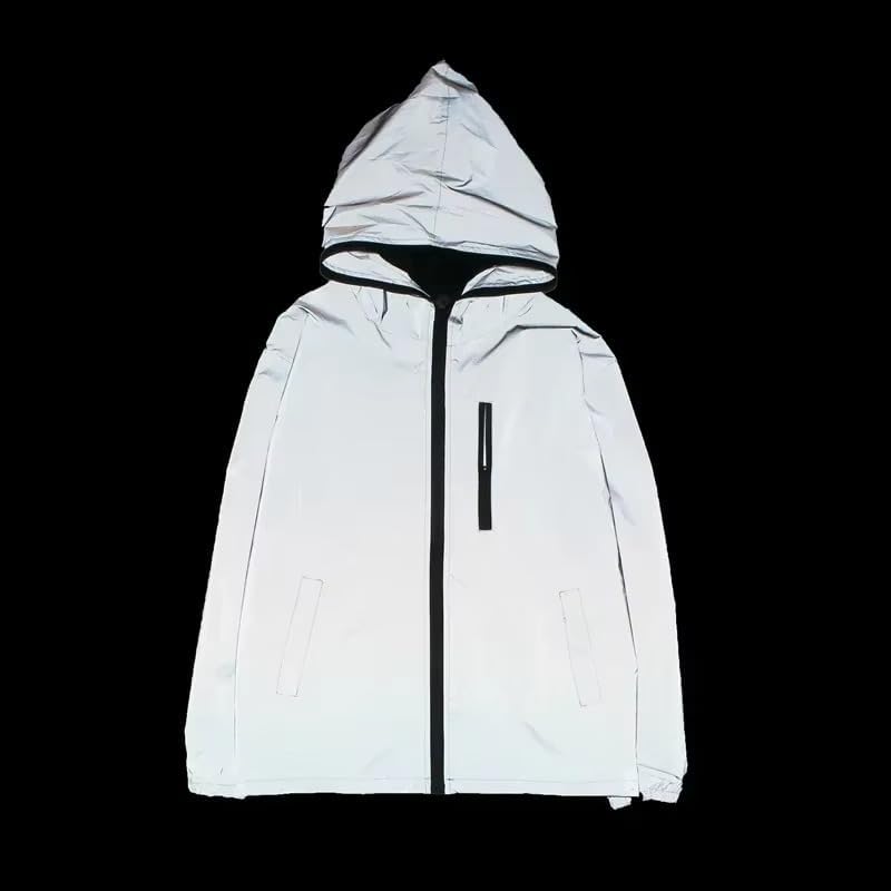 Night Reflective Jackets Men's Fashion Outwear Hooded Coats Windproof Couple Clothes Hip Hop Streetwear JK04 - Image 5