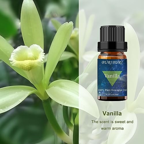 Image of BURIBURI Vanilla Essential Oil, 100% Pure, Undiluted, Natural Aromatherapy Oil for Diffuser, Massage