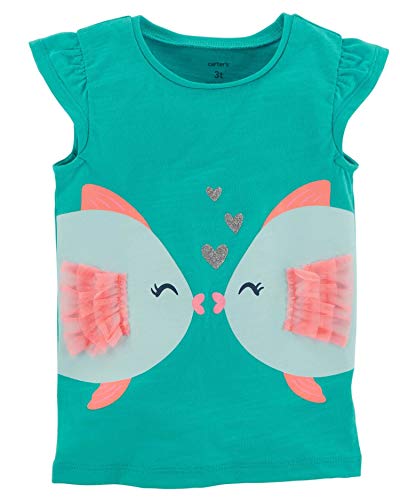 Tee-shirt turquoise à volants Carter's bébé fille 6 mois en coton léger