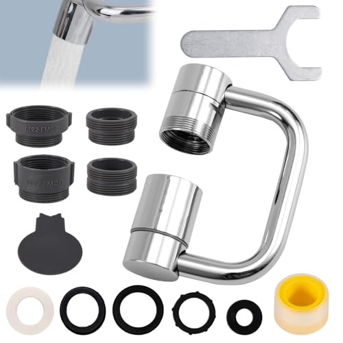 Universal Sink Faucet Extender, 1080°-1440° Rotatable Aerator Extension with U-Shape Design 2-Mode Adjustable Swivel Faucet Extender for Kitchen Bathroom Kids Toddlers by Penitue - Used condition - US$8.82
