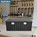 Gooeap Truck Tool Box 44 X 18 X 18 Inch Black Aluminum 5 Bar Tread Car Outdoor Trailer Pickup Toolbox, RV Storage Organizer, Truck bed Box Organizer W/Lock Latch w/Keys