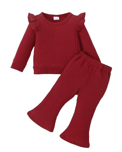 Image of Weebaby Toddler Girl Clothes Infant Girl Sweatsuit Baby Pant Set Outfits Fall Winter Clothing Little Clothes for Girl